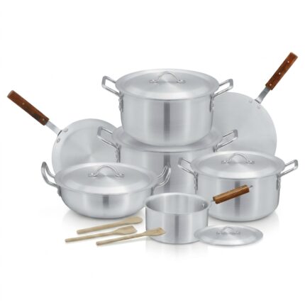 metal-finish cookware set